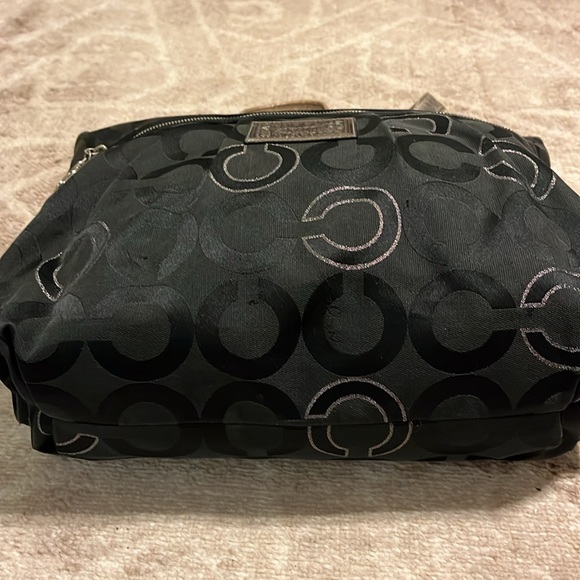 COACH POPPY GLAMER BLACK/SILVER SHOULDER BAG #M1026-15865 - Picture 5 of 9